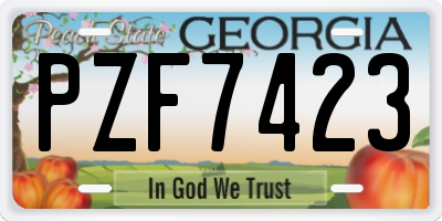 GA license plate PZF7423