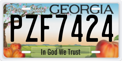 GA license plate PZF7424