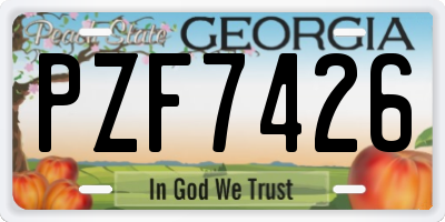 GA license plate PZF7426