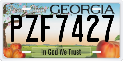 GA license plate PZF7427
