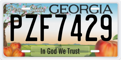 GA license plate PZF7429