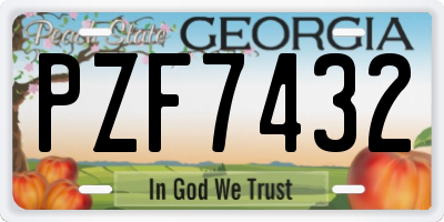 GA license plate PZF7432