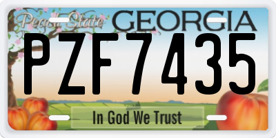 GA license plate PZF7435