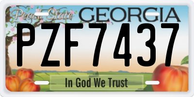 GA license plate PZF7437