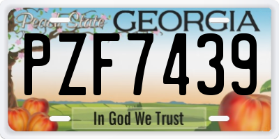 GA license plate PZF7439