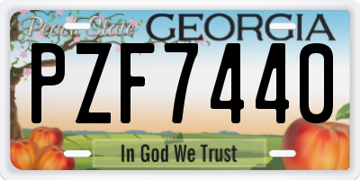 GA license plate PZF7440