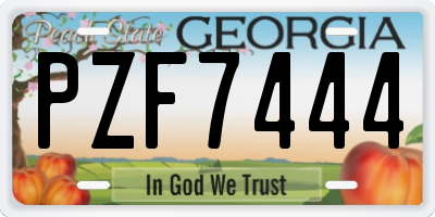 GA license plate PZF7444