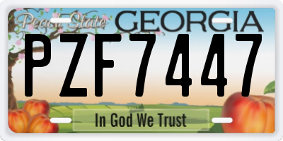 GA license plate PZF7447