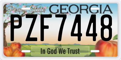 GA license plate PZF7448