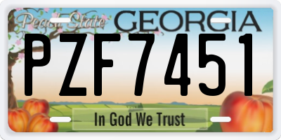 GA license plate PZF7451