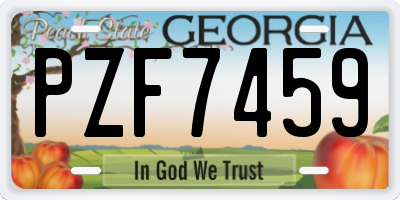 GA license plate PZF7459