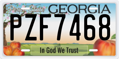 GA license plate PZF7468