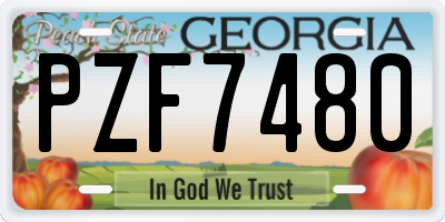 GA license plate PZF7480