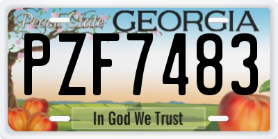 GA license plate PZF7483