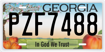 GA license plate PZF7488