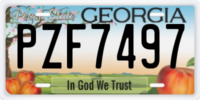 GA license plate PZF7497