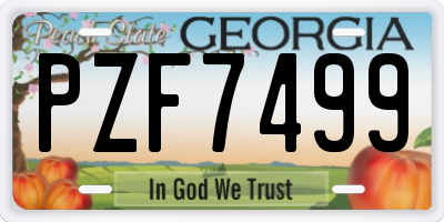 GA license plate PZF7499