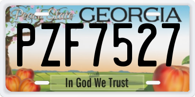 GA license plate PZF7527