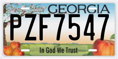 GA license plate PZF7547