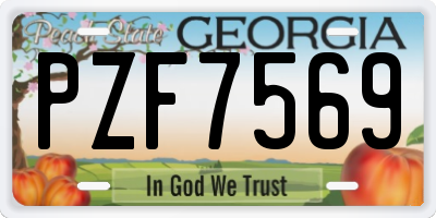 GA license plate PZF7569
