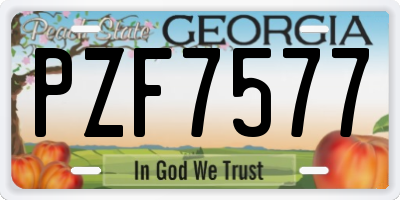 GA license plate PZF7577