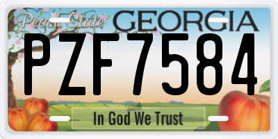 GA license plate PZF7584