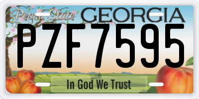 GA license plate PZF7595