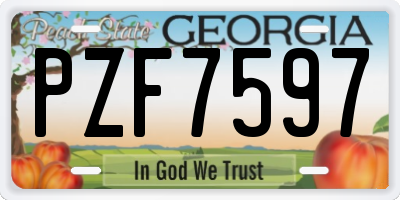 GA license plate PZF7597