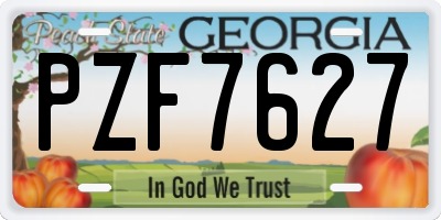 GA license plate PZF7627