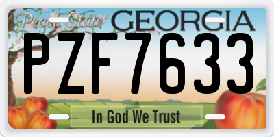 GA license plate PZF7633