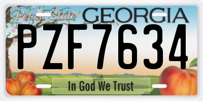 GA license plate PZF7634