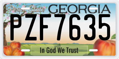 GA license plate PZF7635