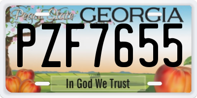 GA license plate PZF7655