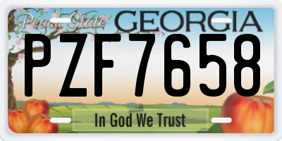 GA license plate PZF7658