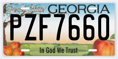 GA license plate PZF7660