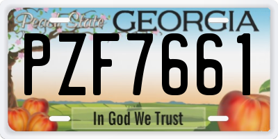 GA license plate PZF7661