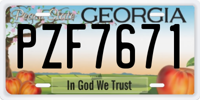 GA license plate PZF7671