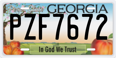 GA license plate PZF7672