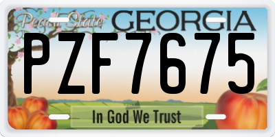 GA license plate PZF7675