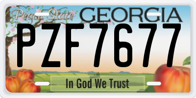 GA license plate PZF7677
