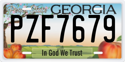 GA license plate PZF7679