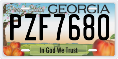 GA license plate PZF7680