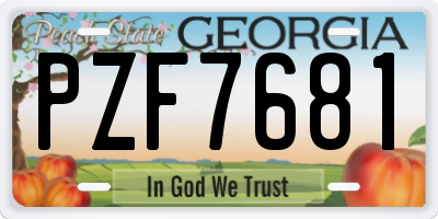 GA license plate PZF7681