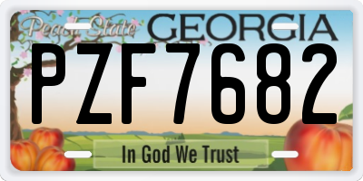 GA license plate PZF7682