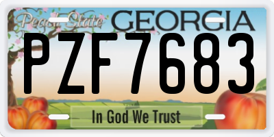 GA license plate PZF7683