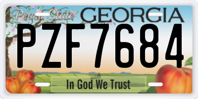 GA license plate PZF7684