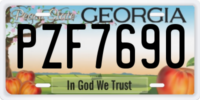 GA license plate PZF7690