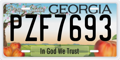 GA license plate PZF7693