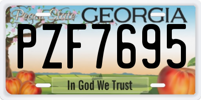 GA license plate PZF7695