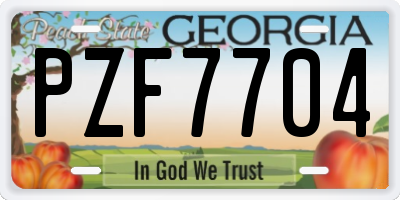 GA license plate PZF7704